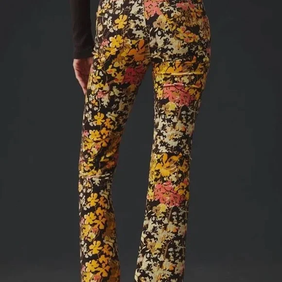 MOTHER The Hustler Ankle Fray Jeans 27 Autumn Floral Rare Print Cropped Straight - Picture 11 of 12